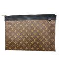 Louis Vuitton Clutch Monogram Macassar Pochette Discovery Brown Black