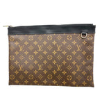 Louis Vuitton Clutch Monogram Macassar Pochette Discovery Brown Black
