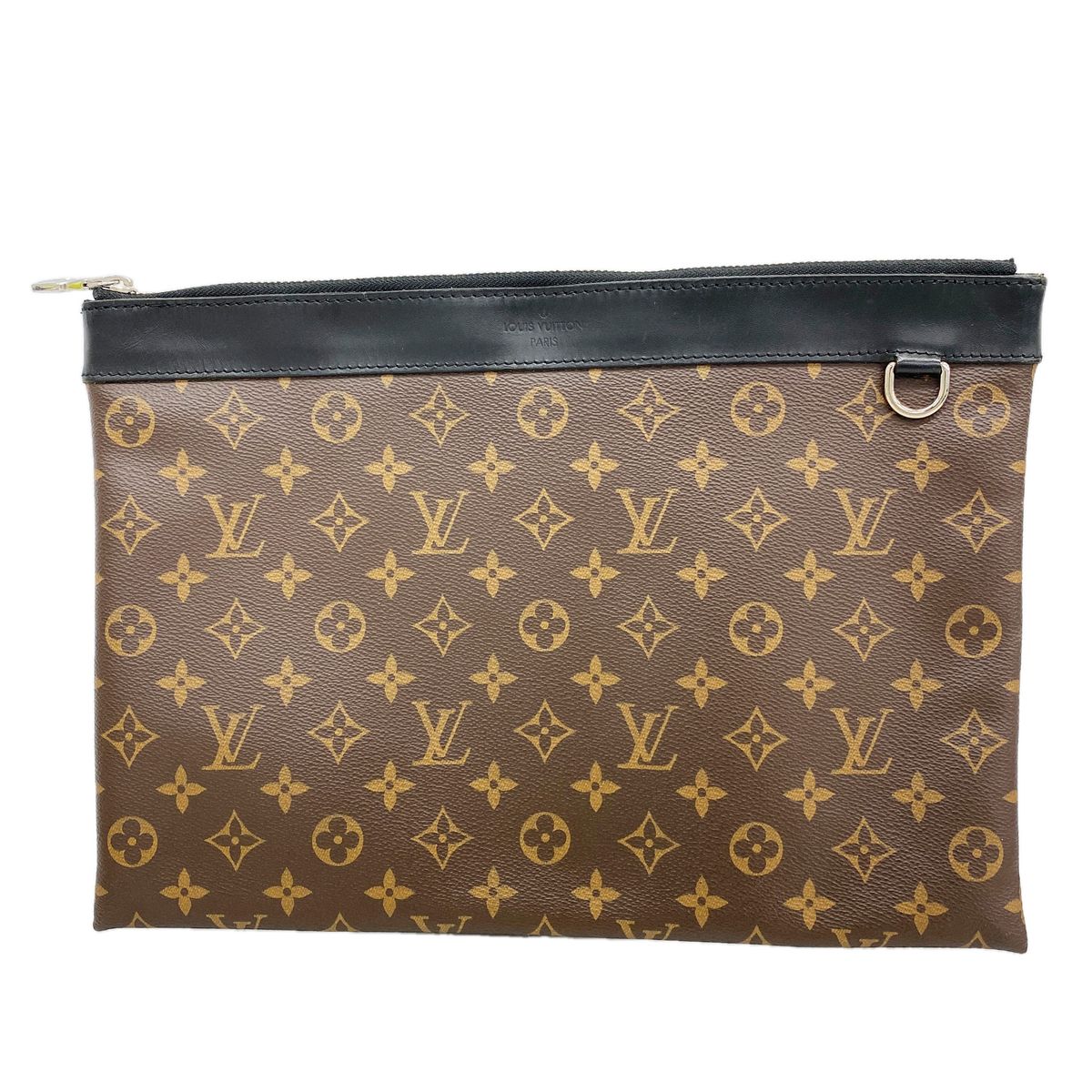 Louis Vuitton Clutch Monogram Macassar Pochette Discovery Brown Black