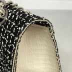 Chanel Shoulder Bag Tweed Black Ivory Silver — view 7