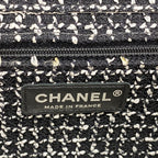Chanel Shoulder Bag Tweed Black Ivory Silver — view 5