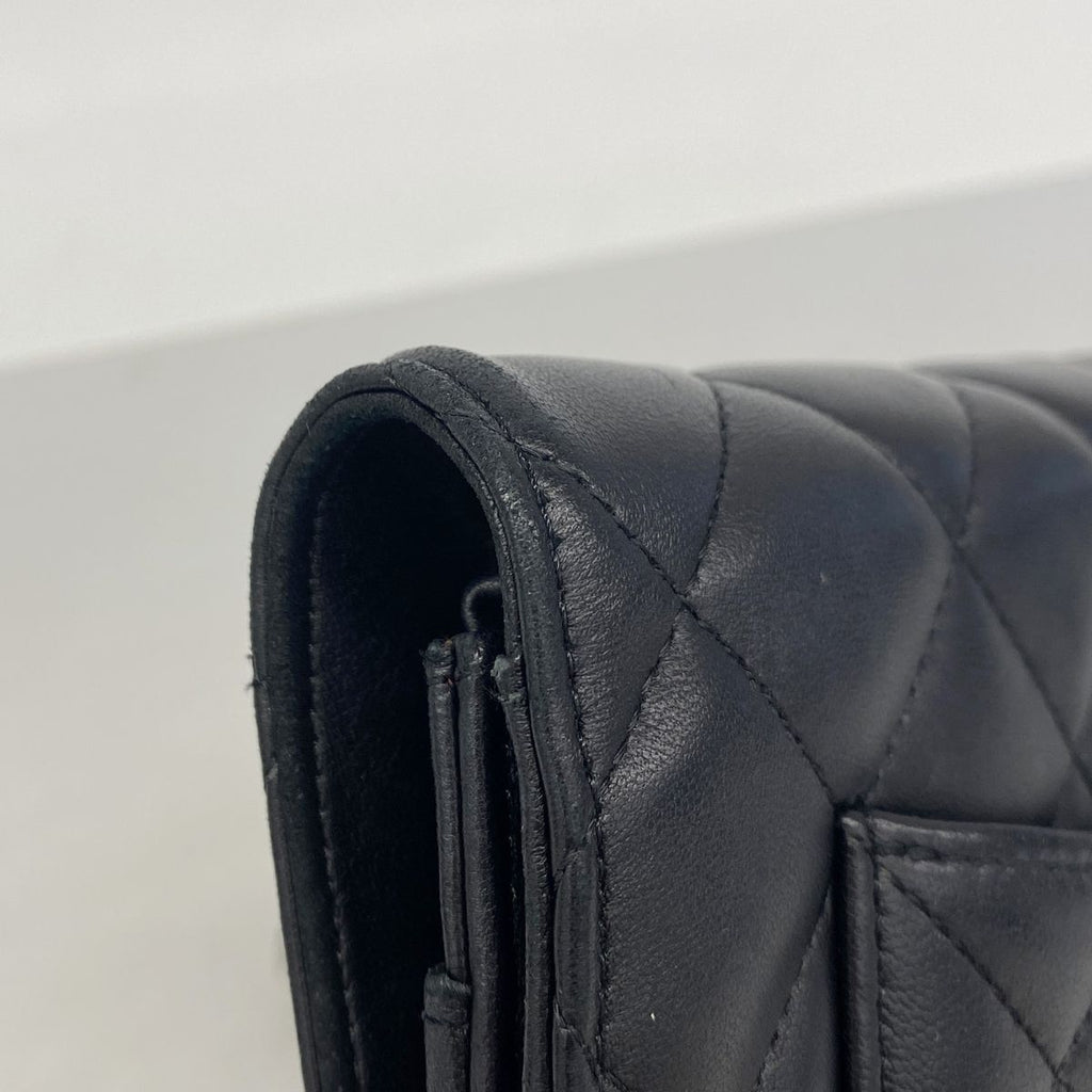 Chanel Wallet on Chain Quilted Lambskin Black Silver Shoulder Bag — view 8