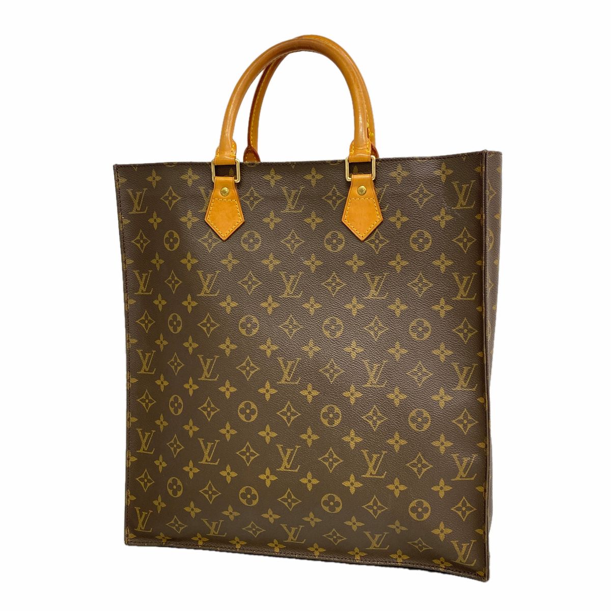Louis Vuitton Tote Bag Monogram Sac Plat Brown