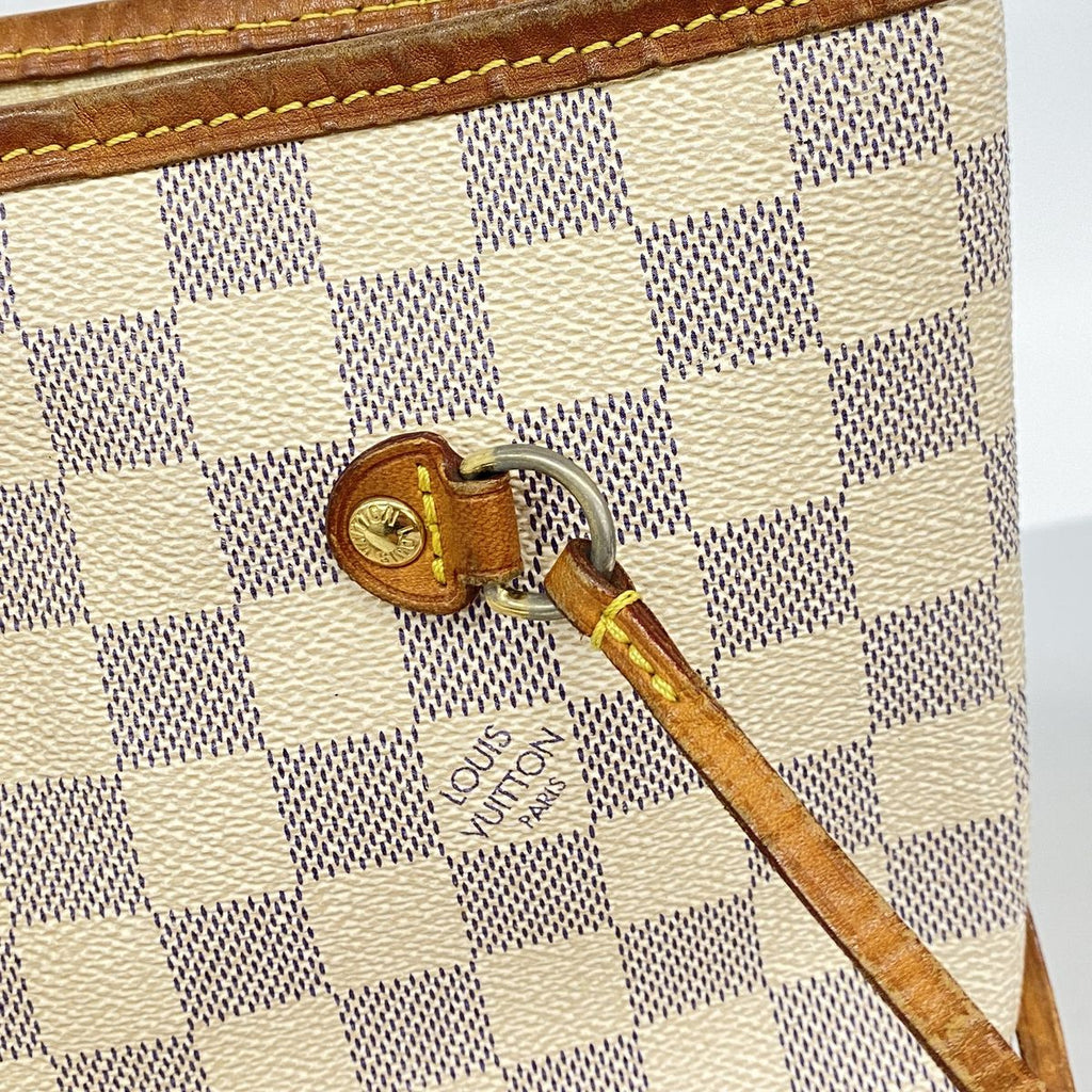 Louis Vuitton Tote Bag Damier Azur Neverfull MM White — view 8
