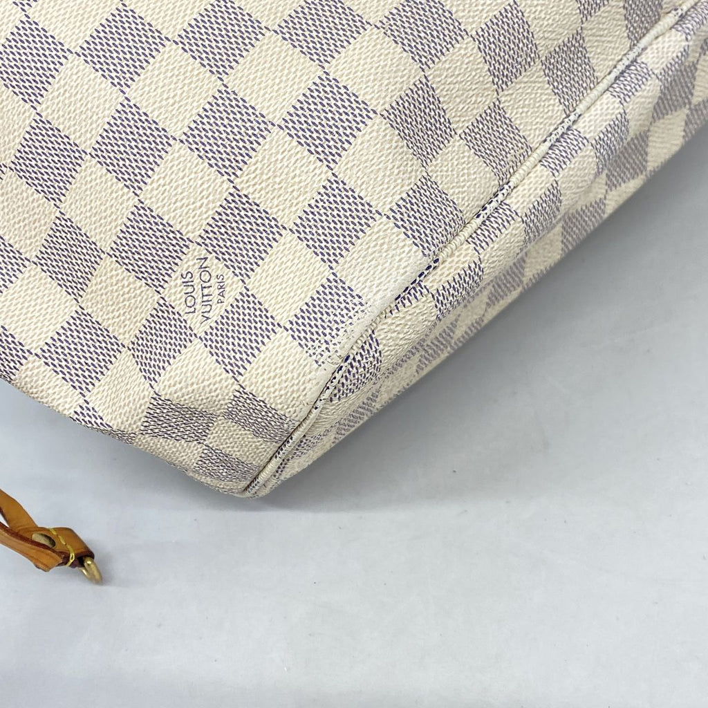 Louis Vuitton Tote Bag Damier Azur Neverfull MM White — view 6