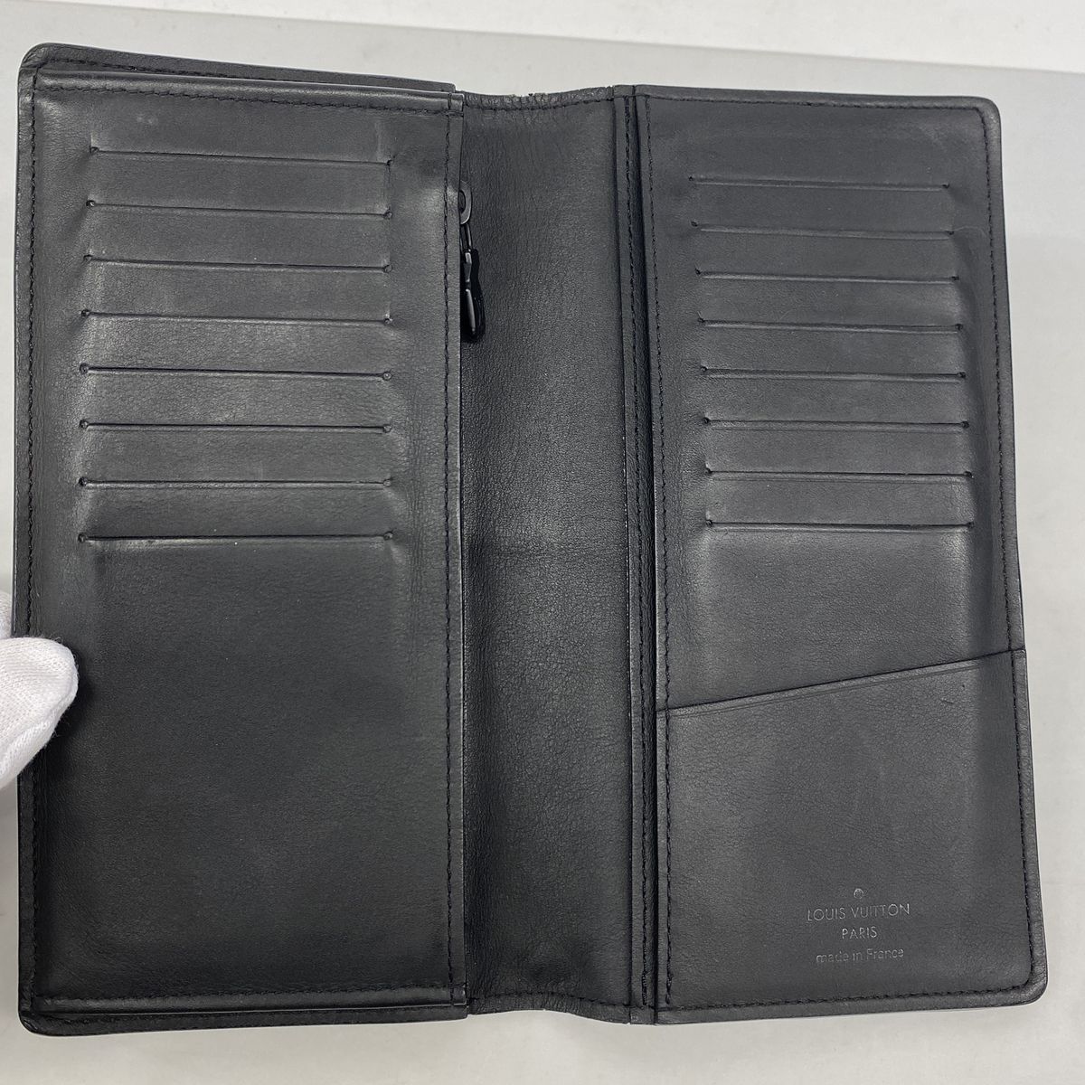 Louis Vuitton Wallet Monogram Shadow Portefeuille Brazza Black — view 3