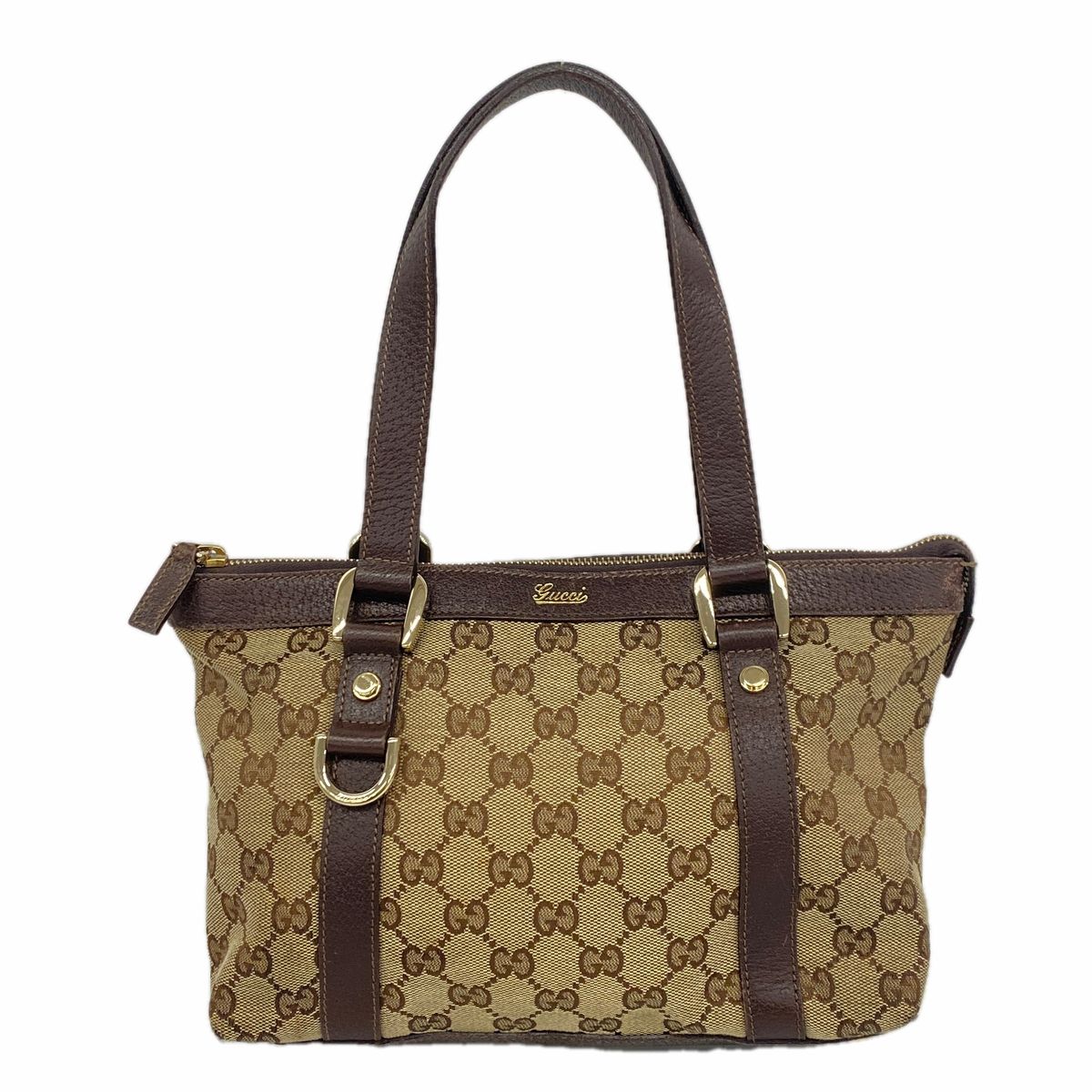 Gucci Handbag GG Canvas Brown Gold