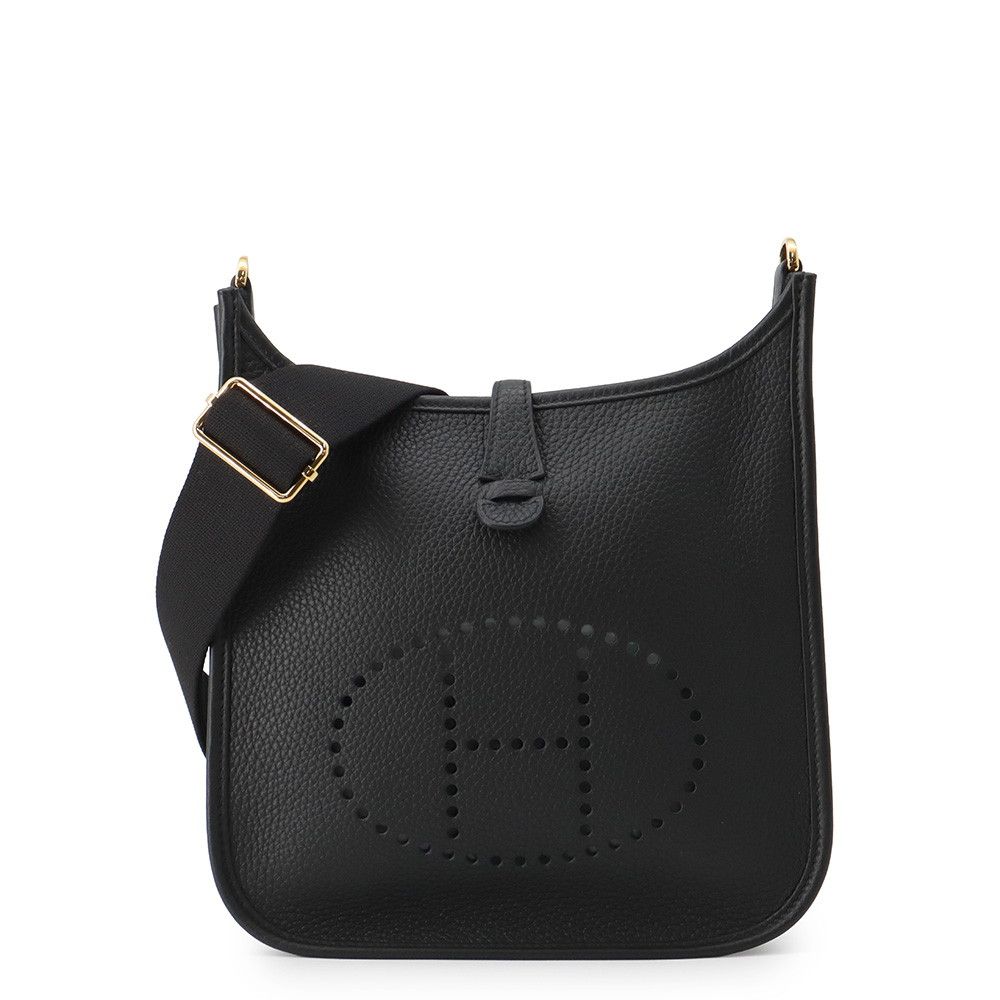 Hermes Shoulder Bag Evelyne 3 23 Black Gold Taurillon Clemence