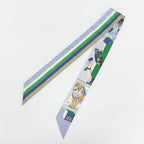 Hermes Twilly Grand Thetre Nouveau Scarf Silk Blue Green White — view 3