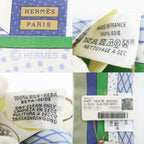 Hermes Twilly Grand Thetre Nouveau Scarf Silk Blue Green White — view 8