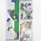 Hermes Twilly Grand Thetre Nouveau Scarf Silk Blue Green White — view 6