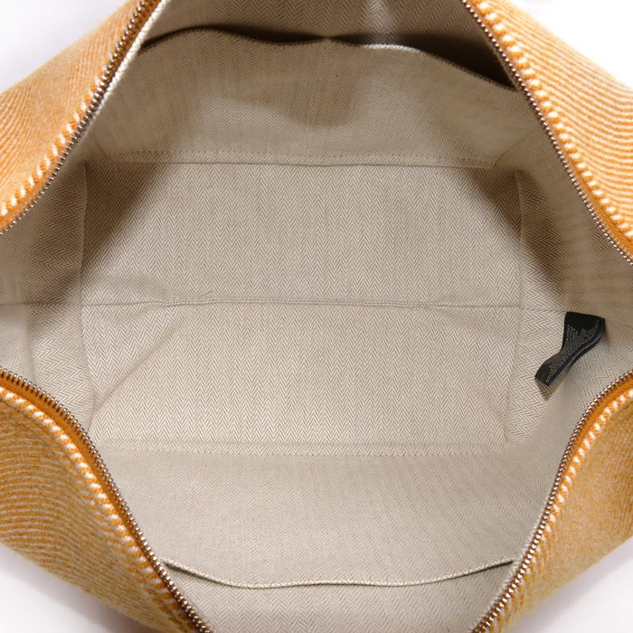 Hermes Brid-a-brac GM Pouch Orange Herringbone Cotton Canvas — view 5