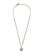 Chanel CC Logo Necklace Gold White Black Faux Padding Stainless Steel — view 2