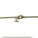 Chanel CC Logo Necklace Gold White Black Faux Padding Stainless Steel — view 3