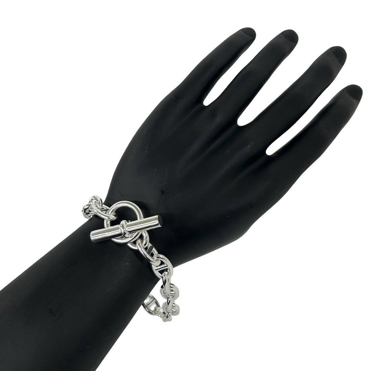 Hermes Chaine D'ancre MM 18 Links Bracelet 925 Sterling Silver Chain Bangle — view 2