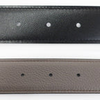 Hermes Belt Buckle Panash Leather 32 Black Gray Silver Reversible — view 8