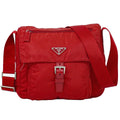 Prada Vela Shoulder Bag Pochette Nylon Red