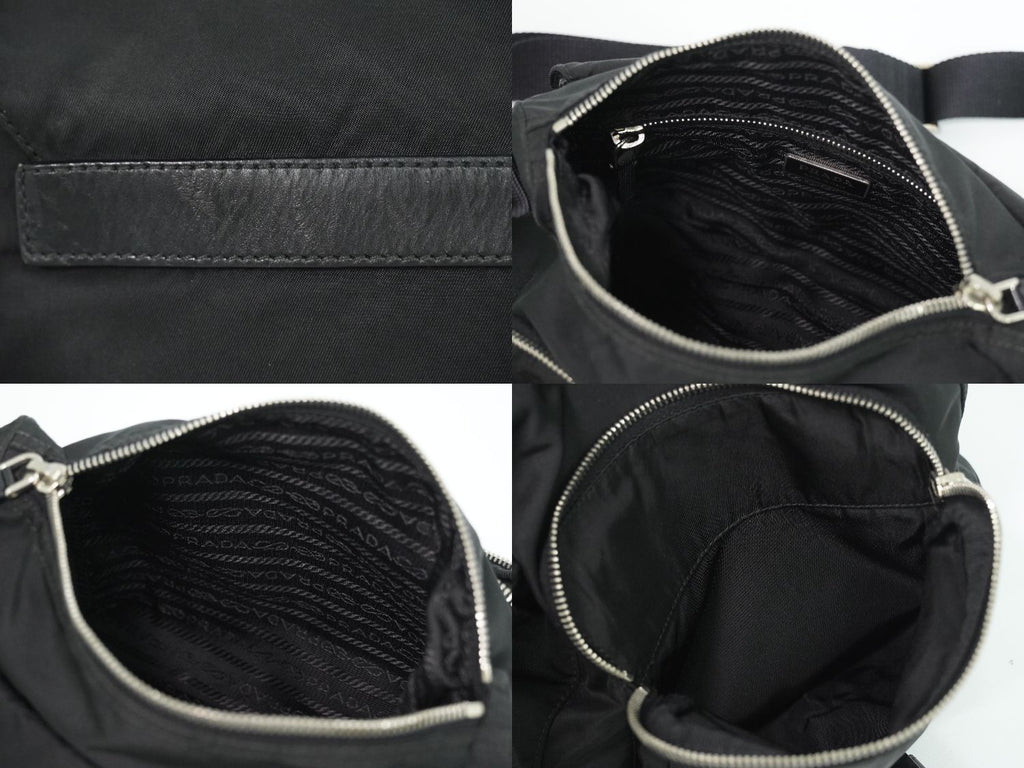 Prada Nylon Shoulder Bag Pochette Black — view 8