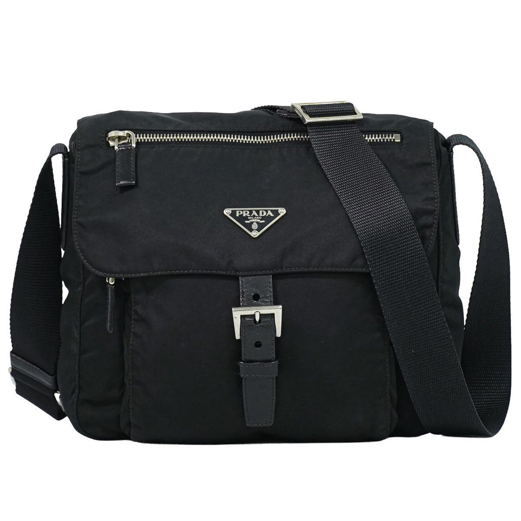 Prada Nylon Shoulder Bag Pochette Black