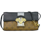 Louis Vuitton LV Pochette Column Monogram Reverse 2-Way Shoulder Bag Clutch