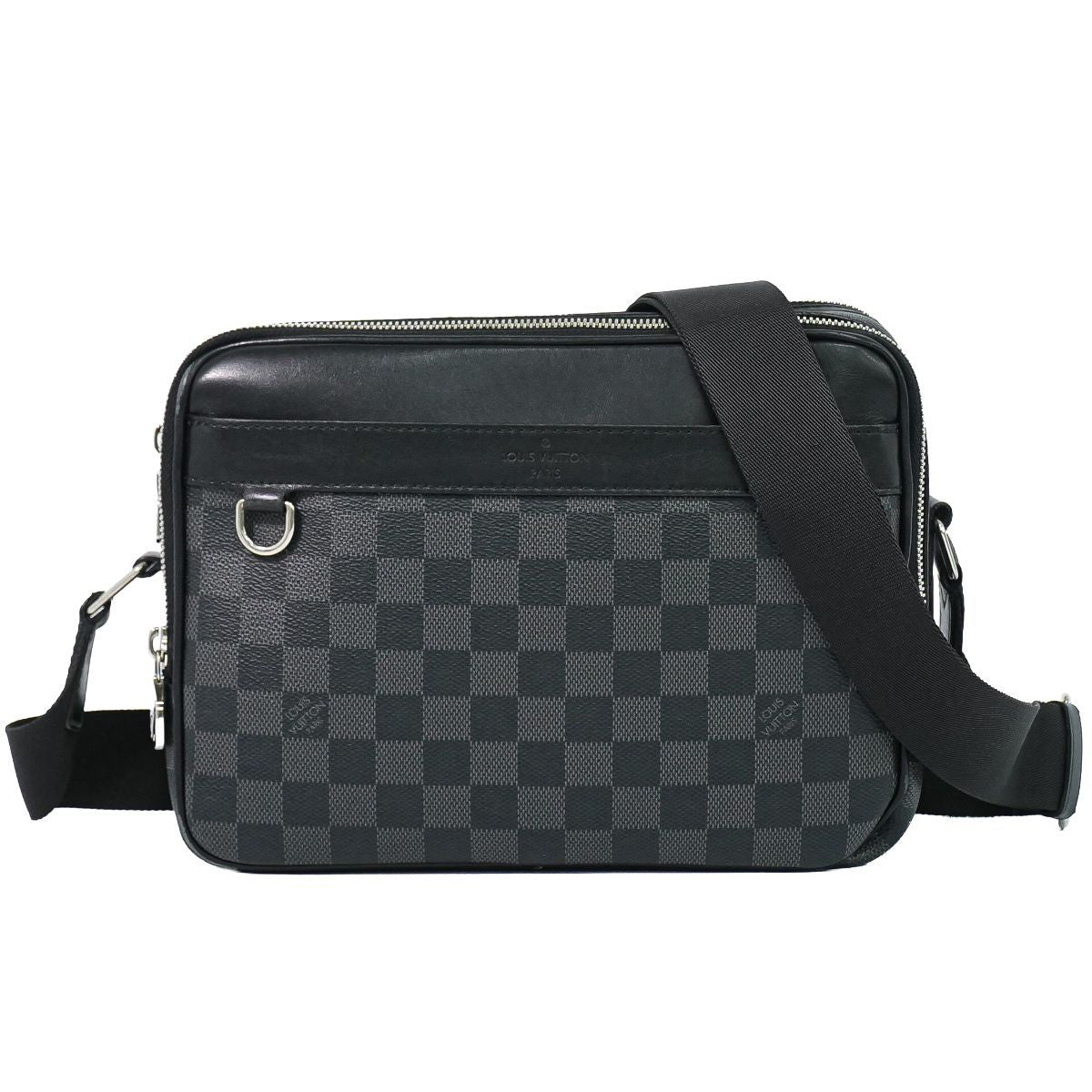 Louis Vuitton LV Trocadero Messenger PM Damier Graphite Shoulder Bag Black Gray