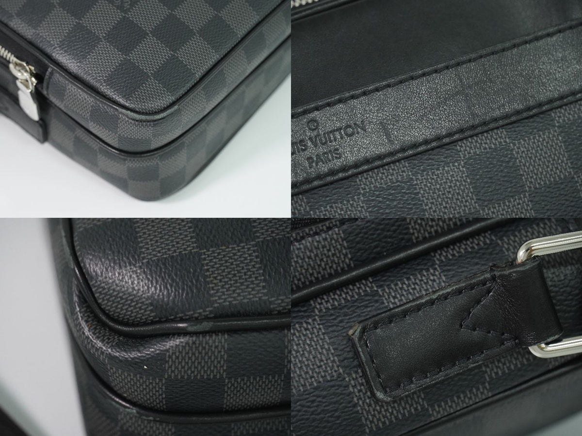Louis Vuitton LV Trocadero Messenger PM Damier Graphite Shoulder Bag Black Gray — view 7