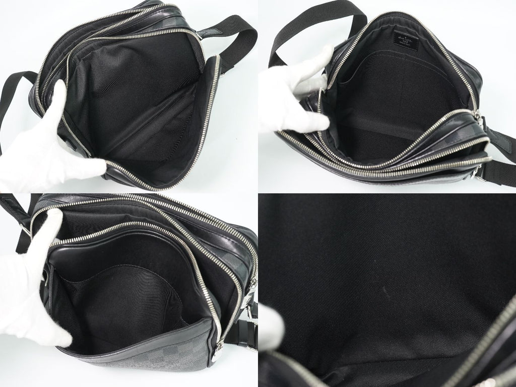 Louis Vuitton LV Trocadero Messenger PM Damier Graphite Shoulder Bag Black Gray — view 8