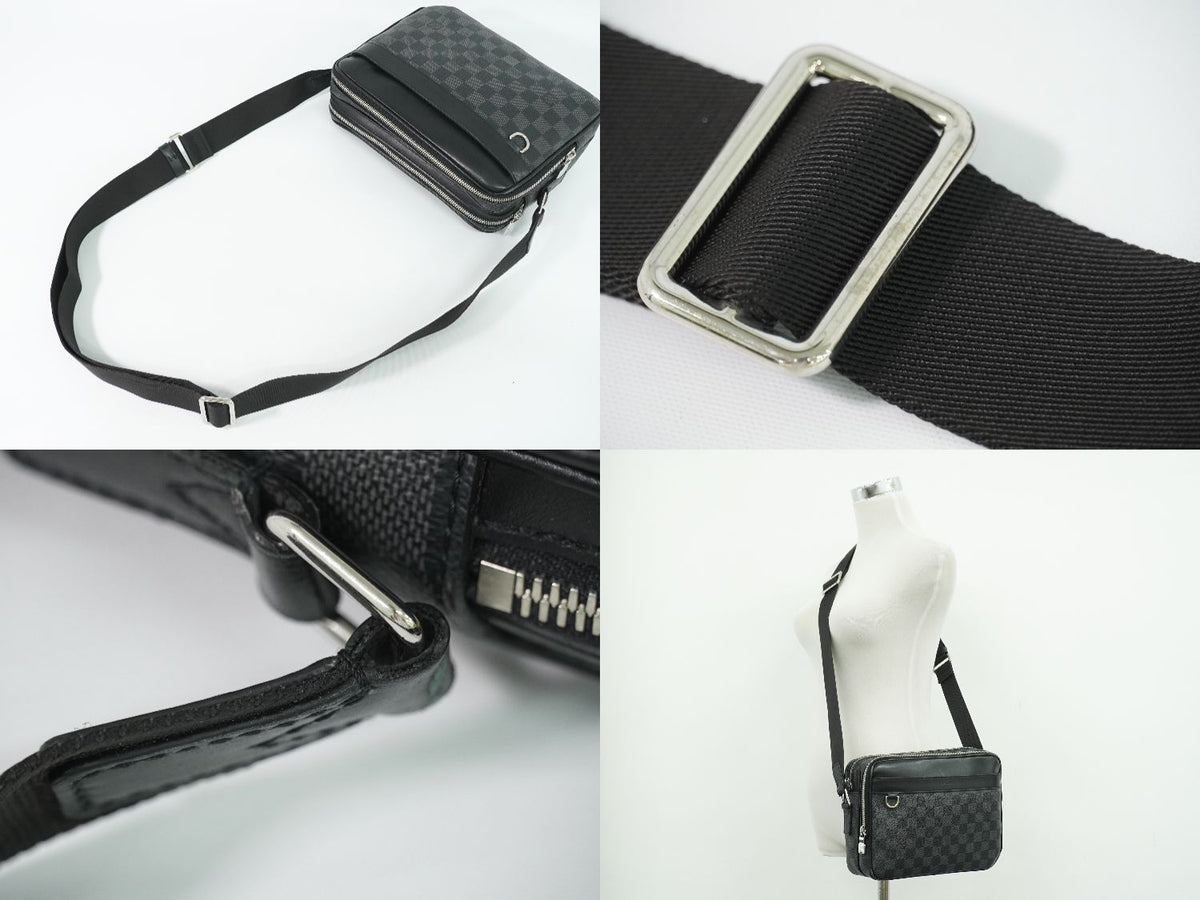Louis Vuitton LV Trocadero Messenger PM Damier Graphite Shoulder Bag Black Gray — view 6