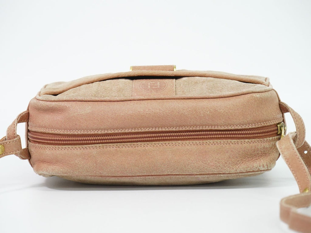 Fendi Suede Leather Shoulder Bag Pochette Pink — view 5