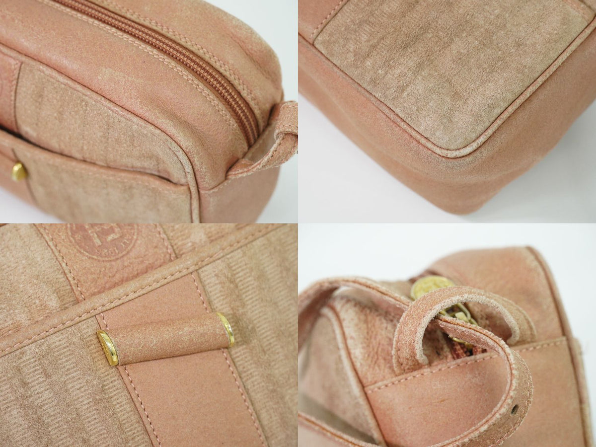 Fendi Suede Leather Shoulder Bag Pochette Pink — view 7