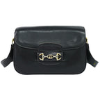 Gucci Vintage Gucci Horsebit Interlocking G Shoulder Bag Leather Black