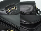 Gucci Vintage Gucci Horsebit Interlocking G Shoulder Bag Leather Black — view 7