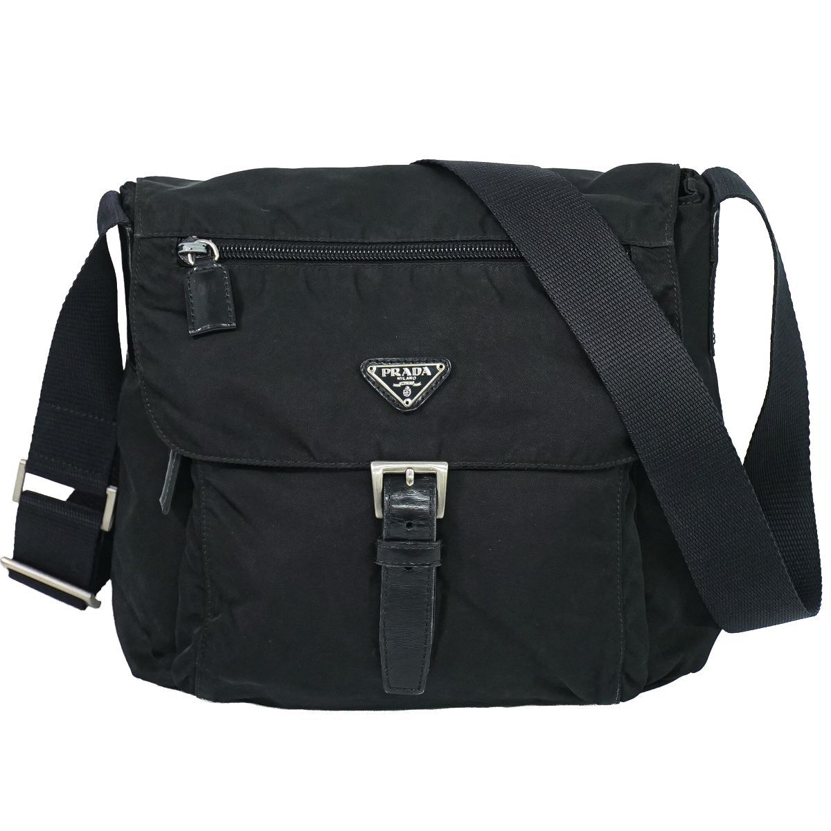 Prada Nylon Shoulder Bag Pochette Black