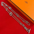 Hermes Farandole Necklace 925 Sterling Silver Long Chain