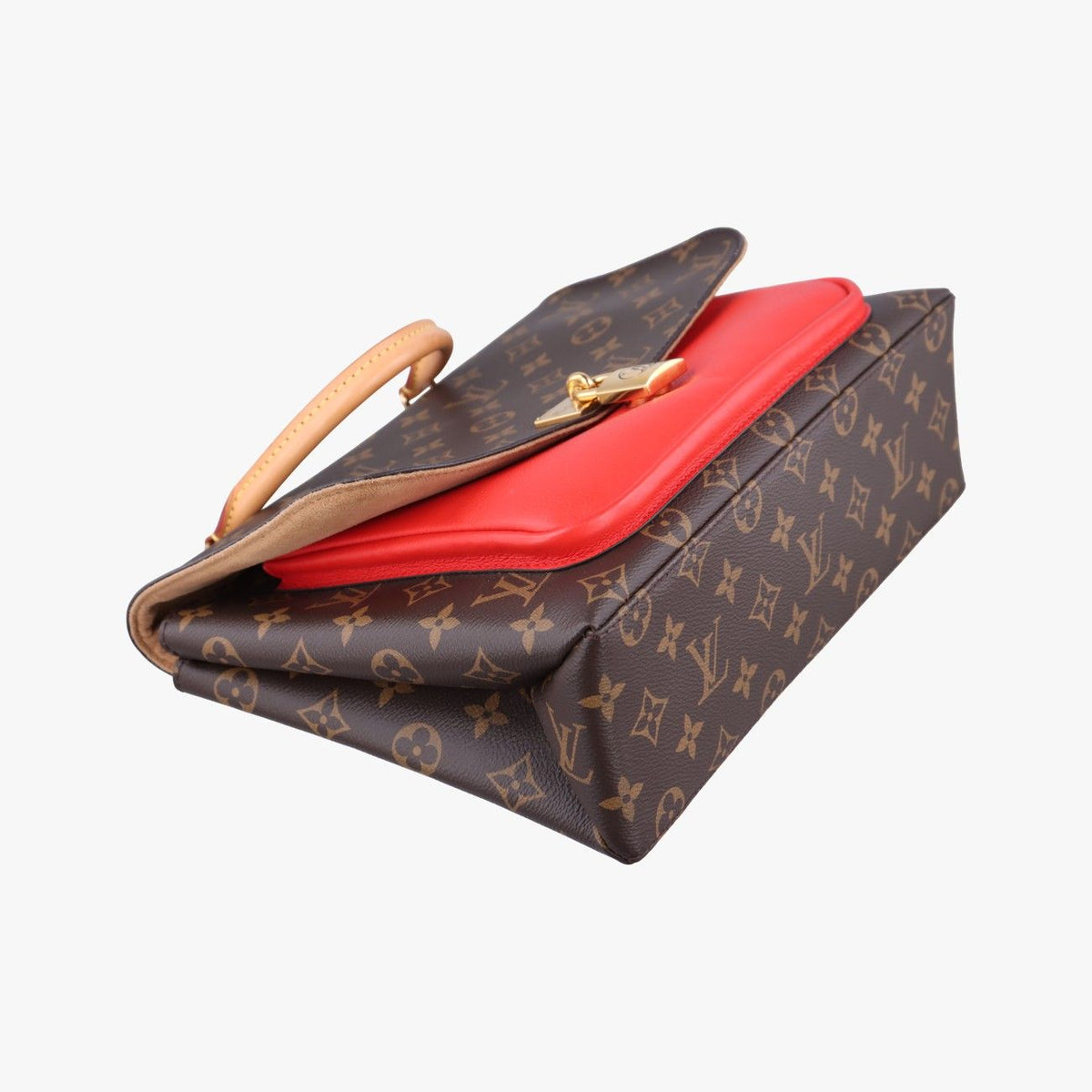 Louis Vuitton Marignan Monogram Brown Coquelicot Canvas Calfskin — view 5