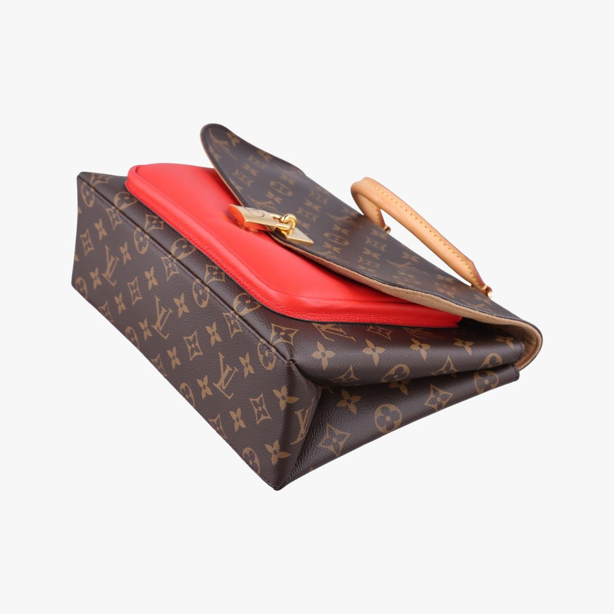 Louis Vuitton Marignan Monogram Brown Coquelicot Canvas Calfskin — view 4