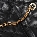 Chanel Chain Tote Bag CC Logo Quilted Leather Black Gold — view 7