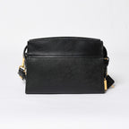 Prada Saffiano Shoulder Bag Black Gold Leather — view 2