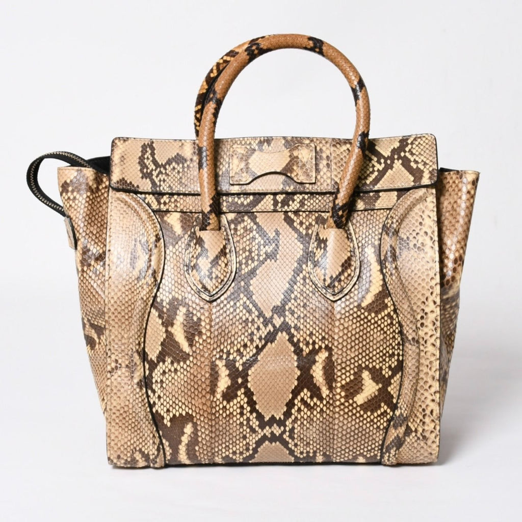Celine Luggage Handbag Beige Brown Dark Gold — view 2