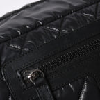 Chanel Coco Cocoon Clutch Black Nylon Calfskin Makeup Pouch Silver — view 8