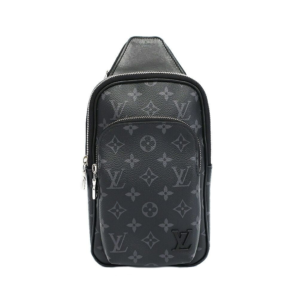 Louis Vuitton Avenue Sling Bag Monogram Eclipse Leather Black Silver