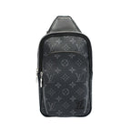 Louis Vuitton Avenue Sling Bag Monogram Eclipse Leather Black Silver