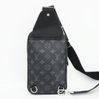 Louis Vuitton Avenue Sling Bag Monogram Eclipse Leather Black Silver — view 2
