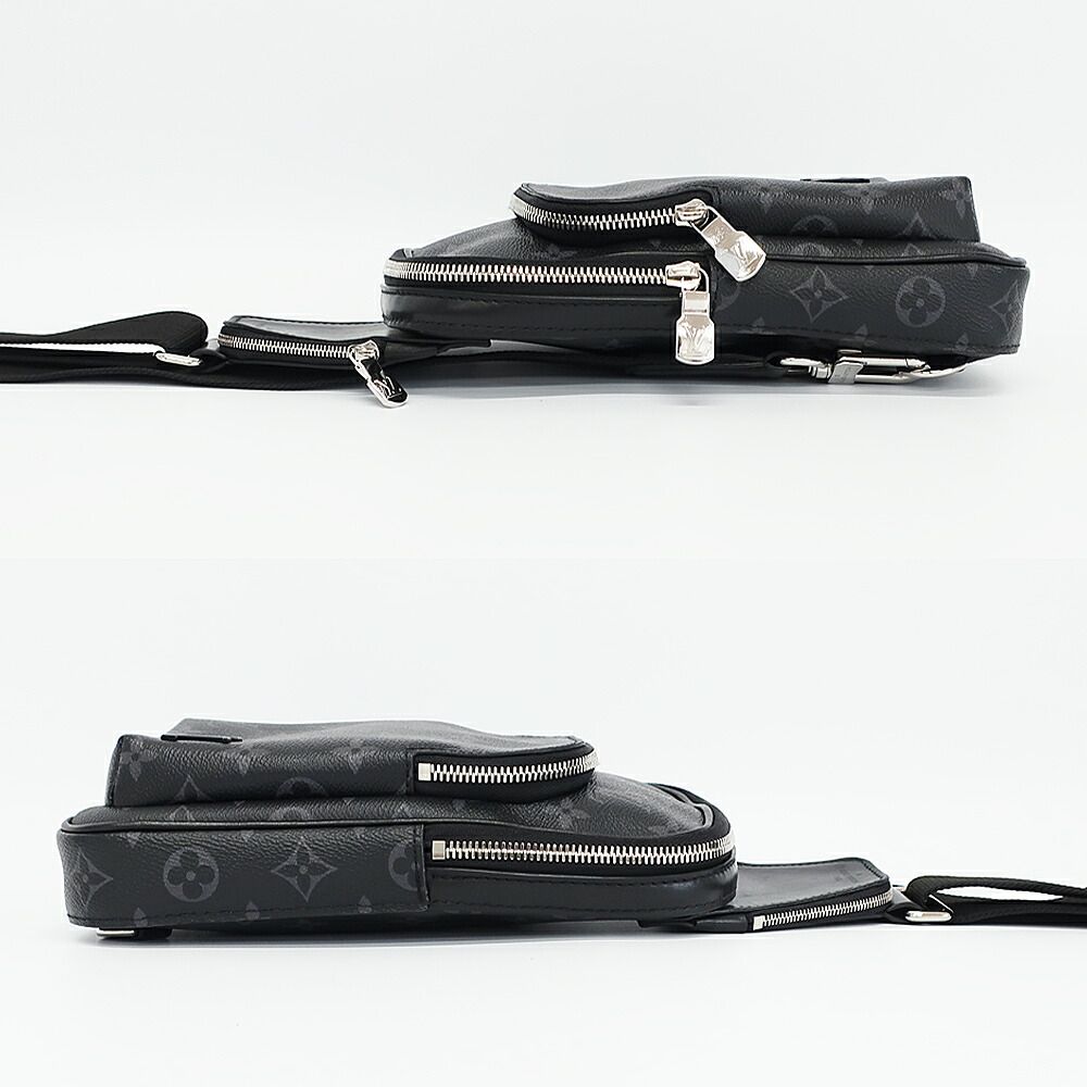 Louis Vuitton Avenue Sling Bag Monogram Eclipse Leather Black Silver — view 4