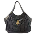Fendi Zucca Tote Bag Canvas Leather Black