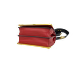 Prada Cahier Logo Leather Mini Shoulder Bag Pochette Red Black Gold — view 8