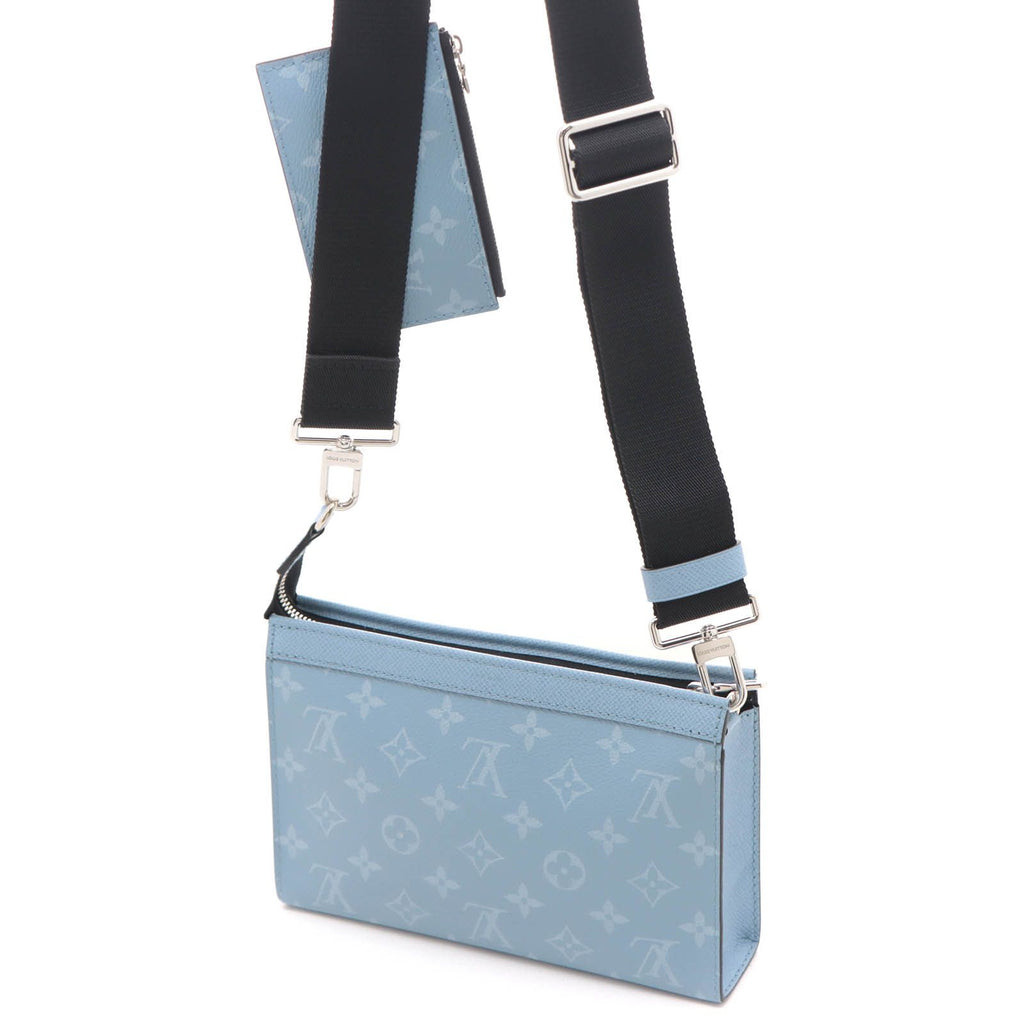 Louis Vuitton Gaston Wearable Wallet Taigarama Blue Ciel Shoulder Bag Monogram — view 2