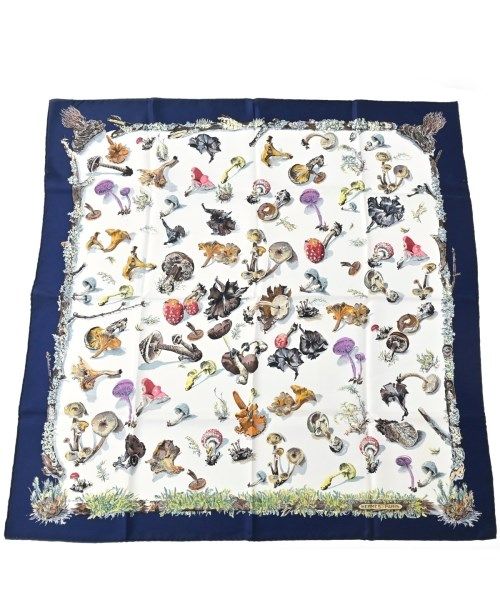 Hermes Bandana Scarf Navy