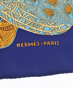 Hermes Bandana Scarf Navy — view 4