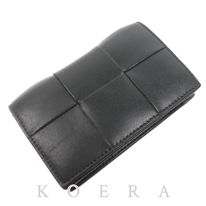 Bottega Veneta Cassette Business Card Case Dark Green Orange